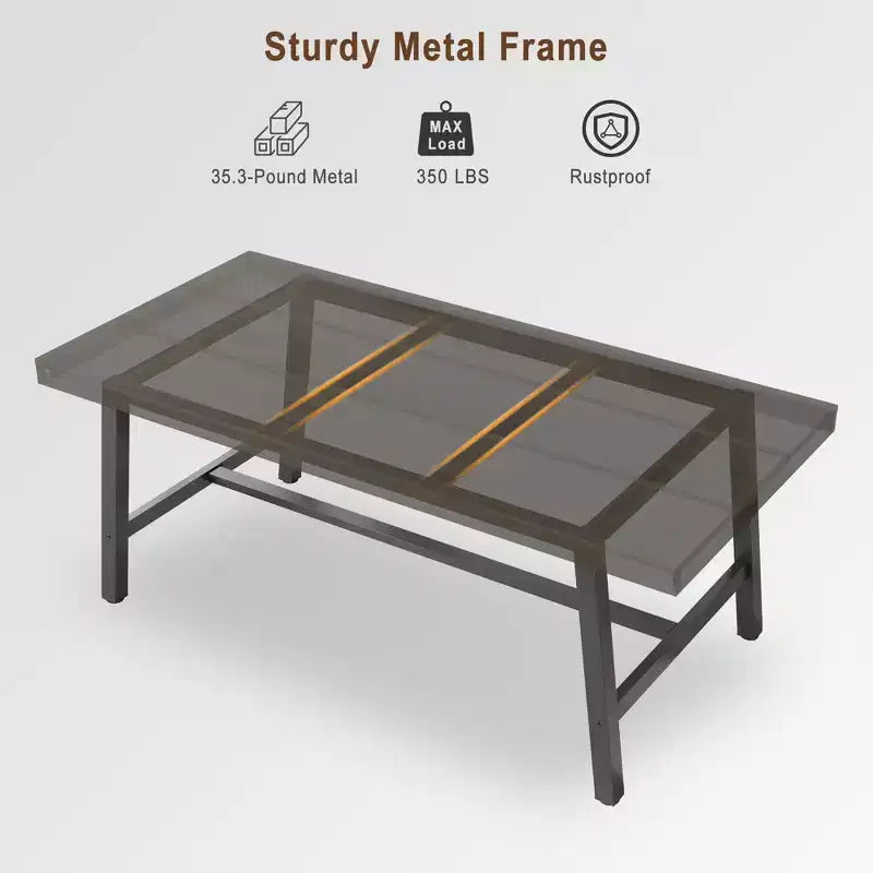 Tavolo da Pranzo Rettangolare Industriale Nero/Marrone/Grigio/Color Legno, 6 Posti, 160 cm