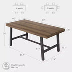 Black/Brown/Grey/Wood Color Industrial Rectangle Dining Table, Seats 6, 63"