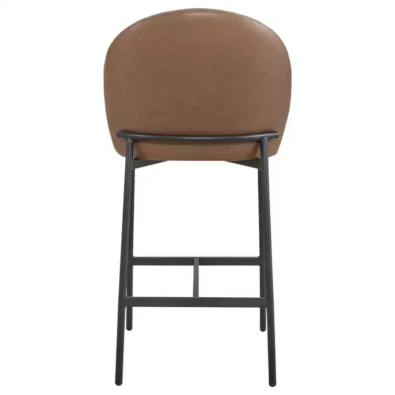 Sgabello da bancone Arc con schienale, sedile imbottito, gambe in metallo (Nero/Marrone/Crema/Verde), Posti a sedere 1