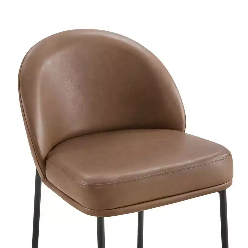 Sgabello da bancone Arc con schienale, sedile imbottito, gambe in metallo (Nero/Marrone/Crema/Verde), Posti a sedere 1