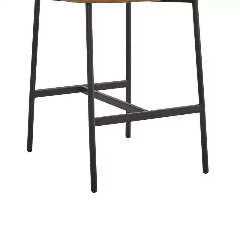 Sgabello da bancone Arc con schienale, sedile imbottito, gambe in metallo (Nero/Marrone/Crema/Verde), Posti a sedere 1