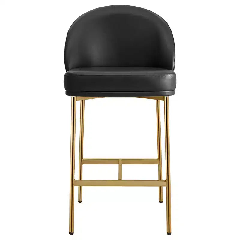 Sgabello da bancone Arc con schienale, sedile imbottito, gambe in metallo (Nero/Marrone/Crema/Verde), Posti a sedere 1