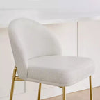 Barhocker mit geschwungener Rückenlehne, gepolsterter Sitzfläche und Metallbeinen (Schwarz/Braun/Creme/Grün), Sitzplatz für 1 Person
