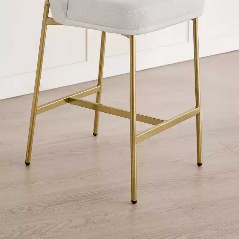 Sgabello da bancone Arc con schienale, sedile imbottito, gambe in metallo (Nero/Marrone/Crema/Verde), Posti a sedere 1