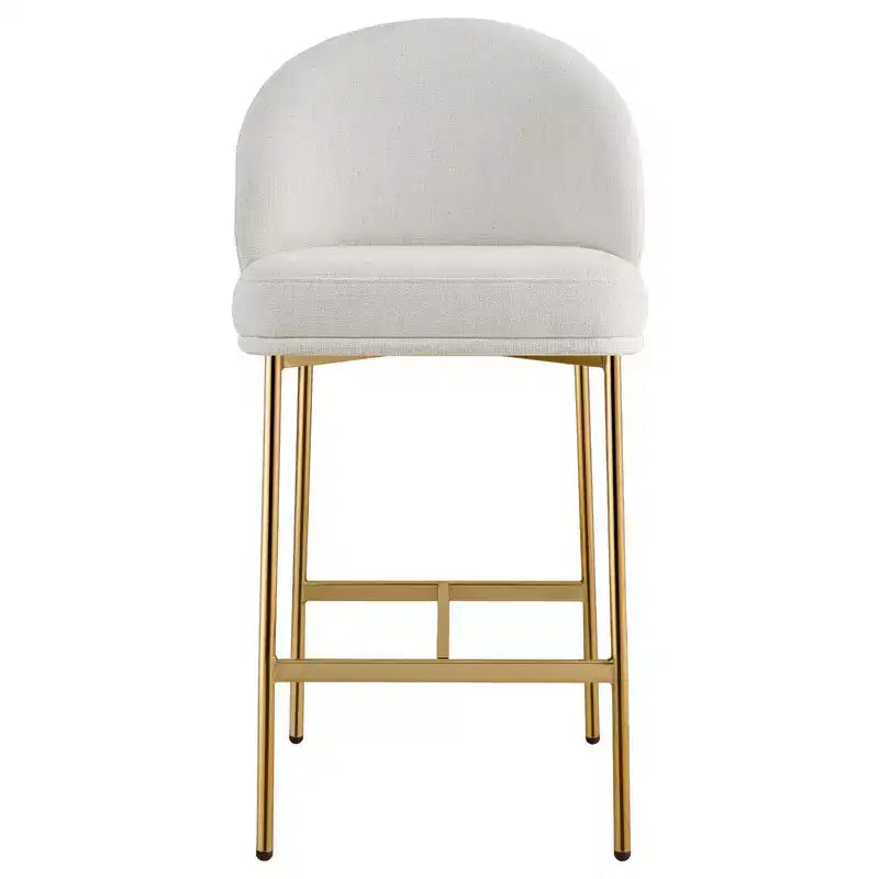 Sgabello da bancone Arc con schienale, sedile imbottito, gambe in metallo (Nero/Marrone/Crema/Verde), Posti a sedere 1