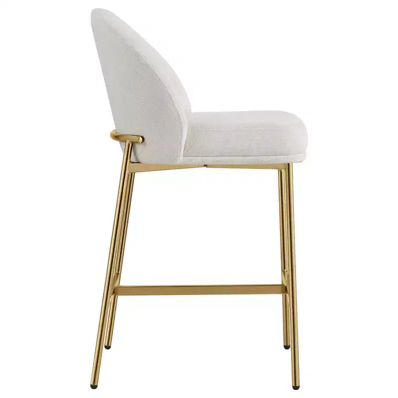 Sgabello da bancone Arc con schienale, sedile imbottito, gambe in metallo (Nero/Marrone/Crema/Verde), Posti a sedere 1