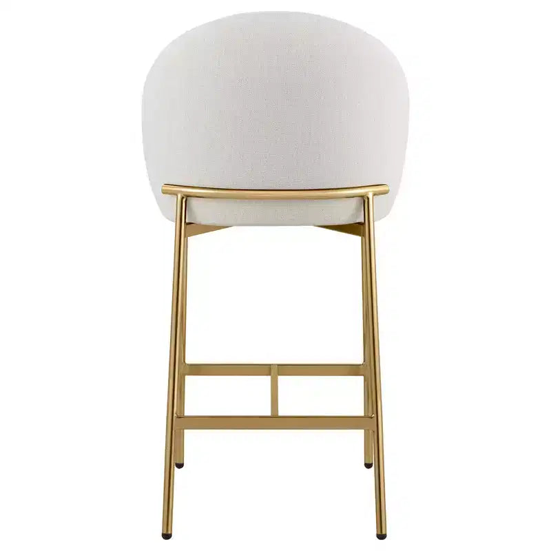 Sgabello da bancone Arc con schienale, sedile imbottito, gambe in metallo (Nero/Marrone/Crema/Verde), Posti a sedere 1