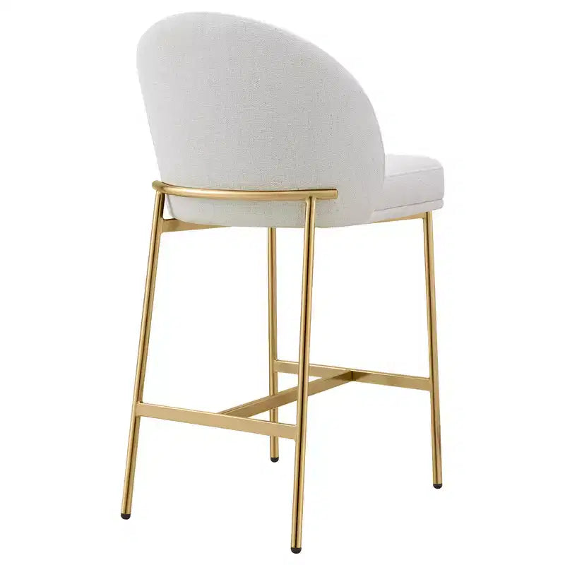 Sgabello da bancone Arc con schienale, sedile imbottito, gambe in metallo (Nero/Marrone/Crema/Verde), Posti a sedere 1