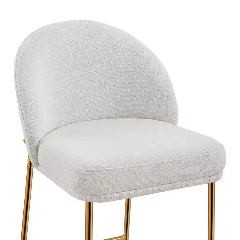 Sgabello da bancone Arc con schienale, sedile imbottito, gambe in metallo (Nero/Marrone/Crema/Verde), Posti a sedere 1