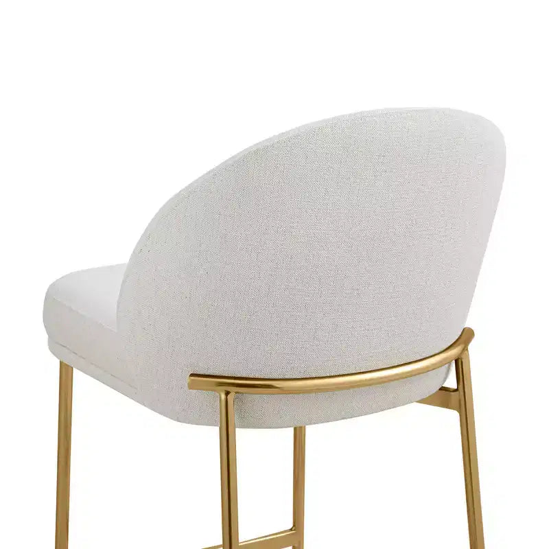 Sgabello da bancone Arc con schienale, sedile imbottito, gambe in metallo (Nero/Marrone/Crema/Verde), Posti a sedere 1