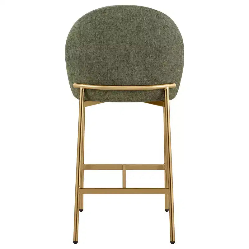 Sgabello da bancone Arc con schienale, sedile imbottito, gambe in metallo (Nero/Marrone/Crema/Verde), Posti a sedere 1