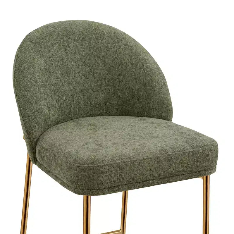 Sgabello da bancone Arc con schienale, sedile imbottito, gambe in metallo (Nero/Marrone/Crema/Verde), Posti a sedere 1