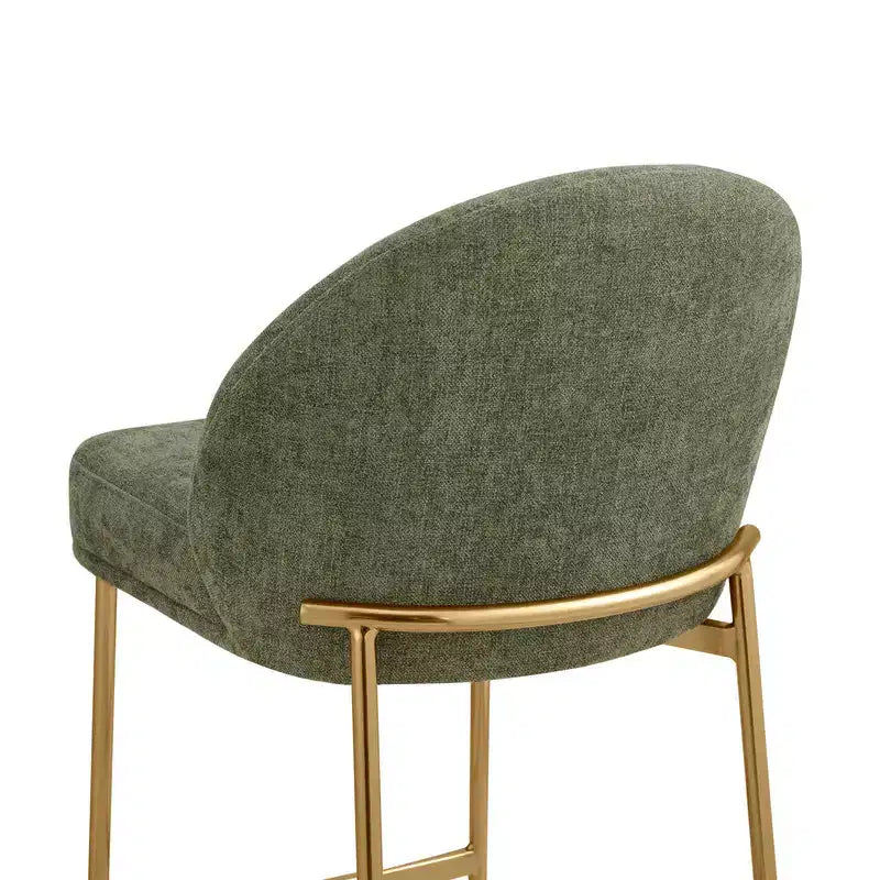 Sgabello da bancone Arc con schienale, sedile imbottito, gambe in metallo (Nero/Marrone/Crema/Verde), Posti a sedere 1