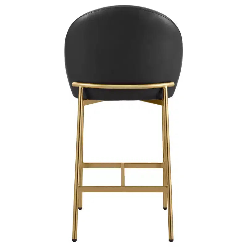 Sgabello da bancone Arc con schienale, sedile imbottito, gambe in metallo (Nero/Marrone/Crema/Verde), Posti a sedere 1