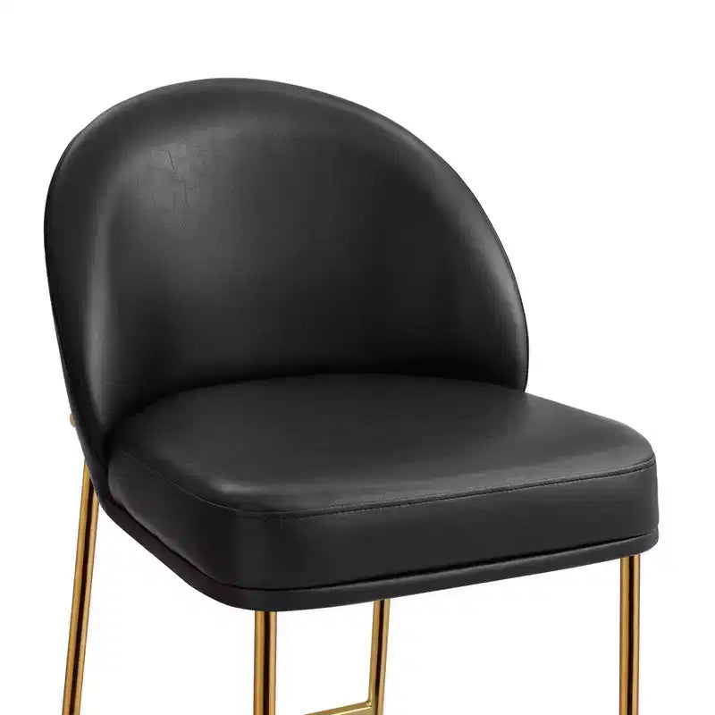 Sgabello da bancone Arc con schienale, sedile imbottito, gambe in metallo (Nero/Marrone/Crema/Verde), Posti a sedere 1