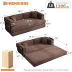 Divano letto chaise longue trasformabile blu/marrone/grigio/verde/rosa, pieghevole, per 1-2 persone
