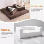 Divano letto chaise longue trasformabile blu/marrone/grigio/verde/rosa, pieghevole, per 1-2 persone