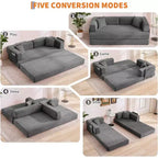 Divano letto chaise longue trasformabile blu/marrone/grigio/verde/rosa, pieghevole, per 1-2 persone