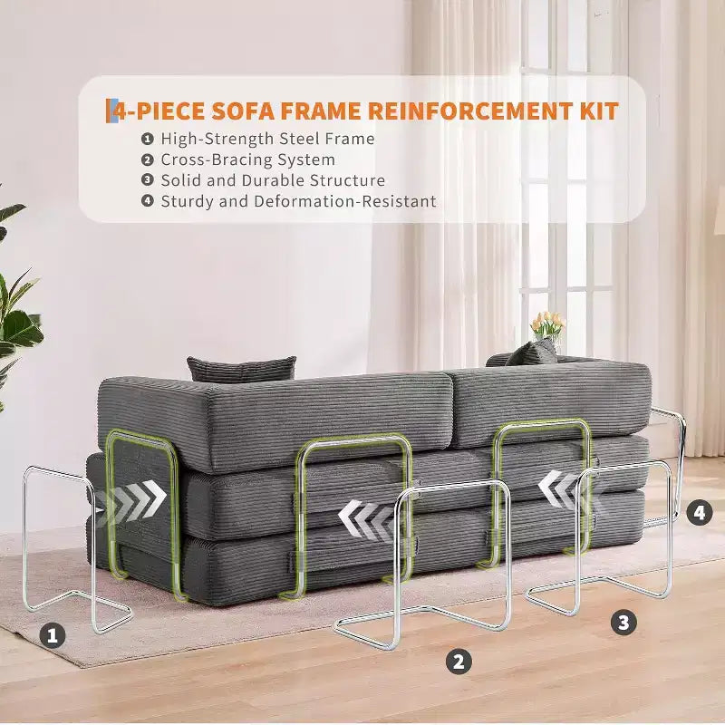 Divano Letto Chaise Lounge Convertibile Blu/Marrone/Grigio/Verde/Rosa, Pieghevole, Posti 1–2