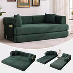Divano letto chaise longue trasformabile blu/marrone/grigio/verde/rosa, pieghevole, per 1-2 persone