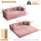 Divano letto chaise longue trasformabile blu/marrone/grigio/verde/rosa, pieghevole, per 1-2 persone