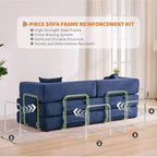 Divano letto chaise longue trasformabile blu/marrone/grigio/verde/rosa, pieghevole, per 1-2 persone