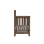 Lettino trasformabile marrone raccolto, struttura in legno, per 1 bambino