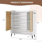 Hall / valge + naturaalne 3-ukseline kingakapp, 6 riiuliga, eraldiseisev, mahutab 28 paari