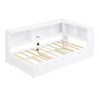 White Twin Daybed with Trundle, Storage & USB Ports – Sleeps 2