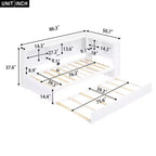 White Twin Daybed with Trundle, Storage & USB Ports – Sleeps 2