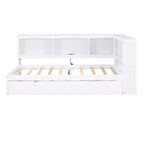 White Twin Daybed with Trundle, Storage & USB Ports – Sleeps 2