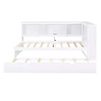 White Twin Daybed with Trundle, Storage & USB Ports – Sleeps 2
