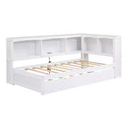 White Twin Daybed with Trundle, Storage & USB Ports – Sleeps 2