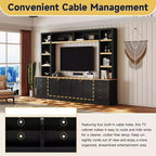 Black / Navy Blue / White Farmhouse 4-Piece Entertainment Center, 102.3" Wide, Fits up to 75" TV