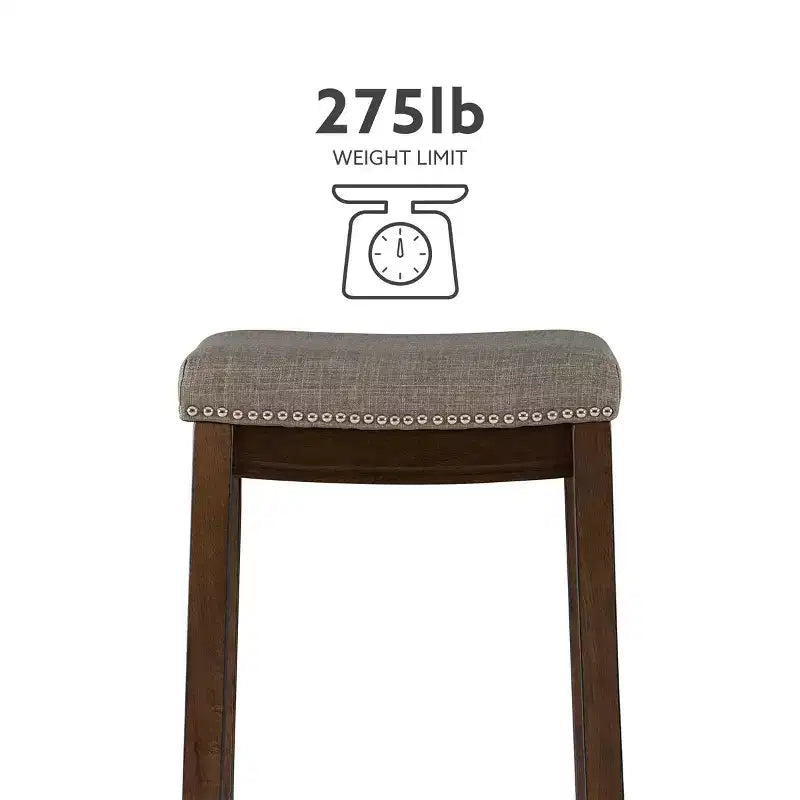Sgabello da bar senza schienale imbottito – Grigio / Marrone scuro / Naturale / Beige camoscio / Noce beige, 1 posto