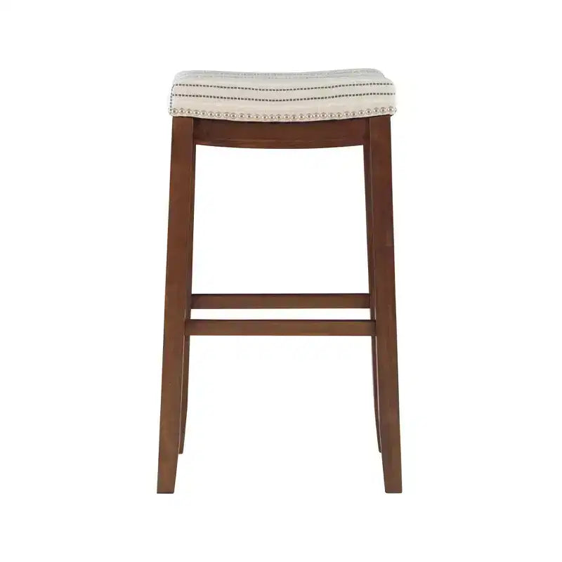 Sgabello da bar senza schienale imbottito – Grigio / Marrone scuro / Naturale / Beige camoscio / Noce beige, 1 posto