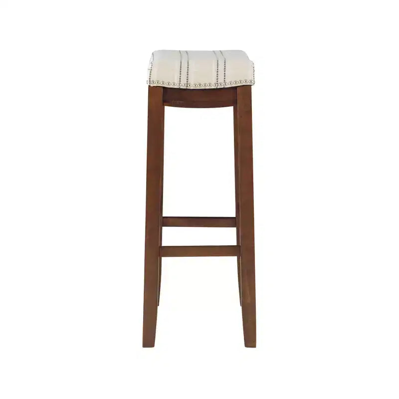 Sgabello da bar senza schienale imbottito – Grigio / Marrone scuro / Naturale / Beige camoscio / Noce beige, 1 posto