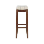 Gepolsterter Barhocker ohne Rückenlehne – Grau / Dunkelbraun / Natur / Buff-Beige / Beige-Walnuss, Sitzplatz für 1 Person