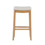 Gepolsterter Barhocker ohne Rückenlehne – Grau / Dunkelbraun / Natur / Buff-Beige / Beige-Walnuss, Sitzplatz für 1 Person