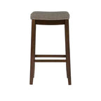 Gepolsterter Barhocker ohne Rückenlehne – Grau / Dunkelbraun / Natur / Buff-Beige / Beige-Walnuss, Sitzplatz für 1 Person