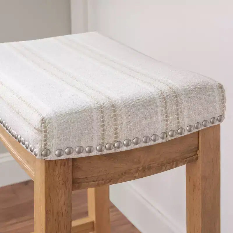 Sgabello da bar senza schienale imbottito – Grigio / Marrone scuro / Naturale / Beige camoscio / Noce beige, 1 posto