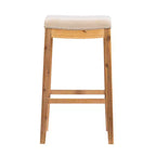 Gepolsterter Barhocker ohne Rückenlehne – Grau / Dunkelbraun / Natur / Buff-Beige / Beige-Walnuss, Sitzplatz für 1 Person