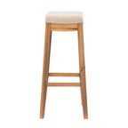 Gepolsterter Barhocker ohne Rückenlehne – Grau / Dunkelbraun / Natur / Buff-Beige / Beige-Walnuss, Sitzplatz für 1 Person