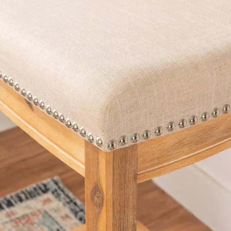 Sgabello da bar senza schienale imbottito – Grigio / Marrone scuro / Naturale / Beige camoscio / Noce beige, 1 posto