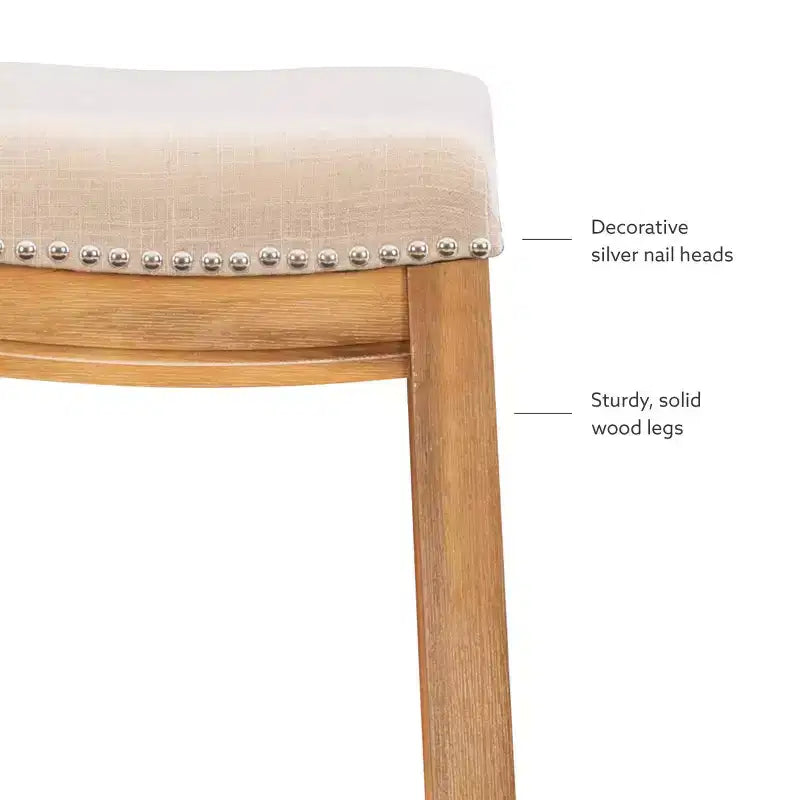 Sgabello da bar senza schienale imbottito – Grigio / Marrone scuro / Naturale / Beige camoscio / Noce beige, 1 posto