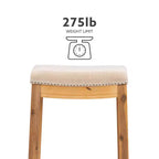 Gepolsterter Barhocker ohne Rückenlehne – Grau / Dunkelbraun / Natur / Buff-Beige / Beige-Walnuss, Sitzplatz für 1 Person