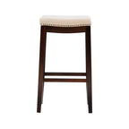 Gepolsterter Barhocker ohne Rückenlehne – Grau / Dunkelbraun / Natur / Buff-Beige / Beige-Walnuss, Sitzplatz für 1 Person