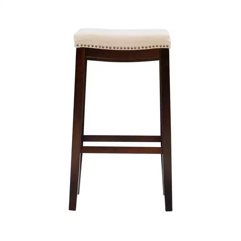 Sgabello da bar senza schienale imbottito – Grigio / Marrone scuro / Naturale / Beige camoscio / Noce beige, 1 posto