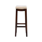 Gepolsterter Barhocker ohne Rückenlehne – Grau / Dunkelbraun / Natur / Buff-Beige / Beige-Walnuss, Sitzplatz für 1 Person