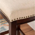 Gepolsterter Barhocker ohne Rückenlehne – Grau / Dunkelbraun / Natur / Buff-Beige / Beige-Walnuss, Sitzplatz für 1 Person